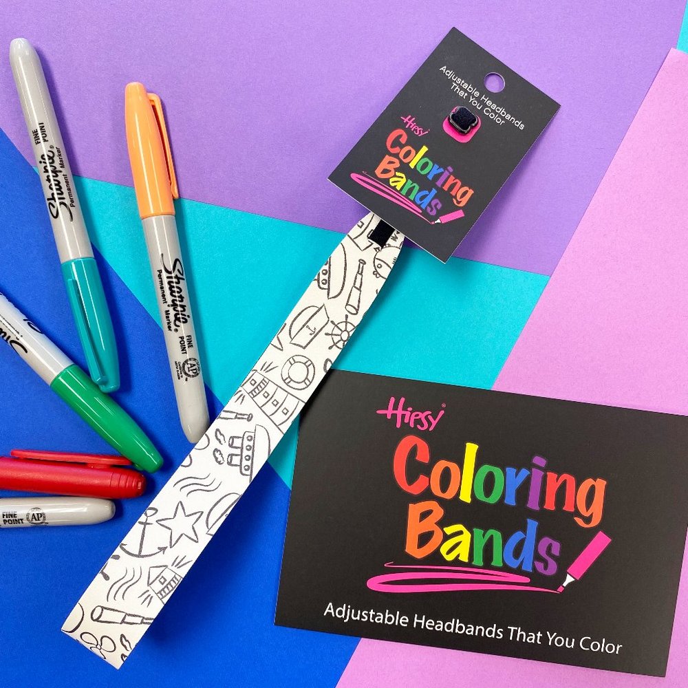 Hipsy Kids Sailor Coloring Bands Headband Craft Project for Girls Boys & Adults